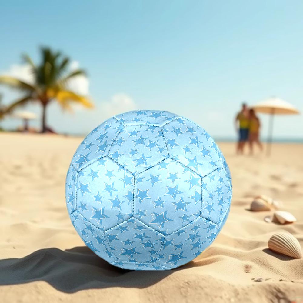 Star Pattern Indoor Size 5 Soccer Ball Colorful Machine Stitched PVC Competition Ready Durable High-Bounce
