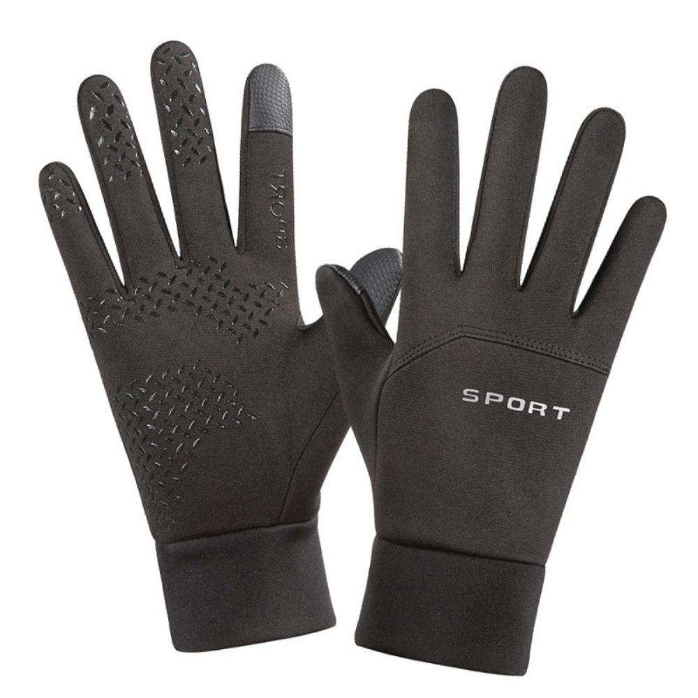 Motorcycle Gloves Mens Winter Piled Thickened Warm Windproof Cold Non-slip Big Seven Outdoor Riding Cotton Gloves