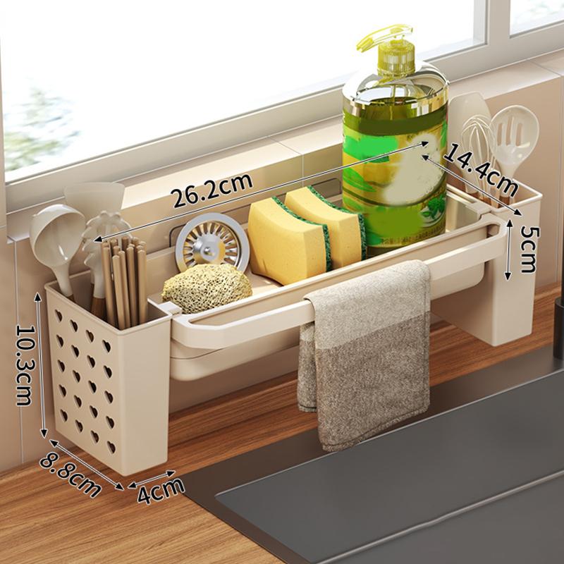 

1 Набор Автоматический Органайзер для Кухонной Раковины Сушилка с Подставкой для Кухонной Тряпки и Мыла Хранение для Смесителя Кухонные Аксессуары