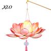 Outdoor Celebration Lighting DIY Lotus Lantern Craft Kit, Handmade Flower Paper with LED Kit Light, Vintage Decorative for Wedding Party, Festival
