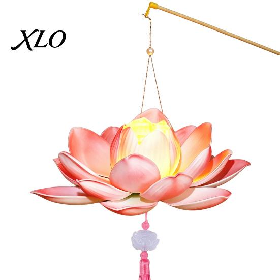 Outdoor Celebration Lighting DIY Lotus Lantern Craft Kit, Handmade Flower Paper with LED Kit Light, Vintage Decorative for Wedding Party, Festival