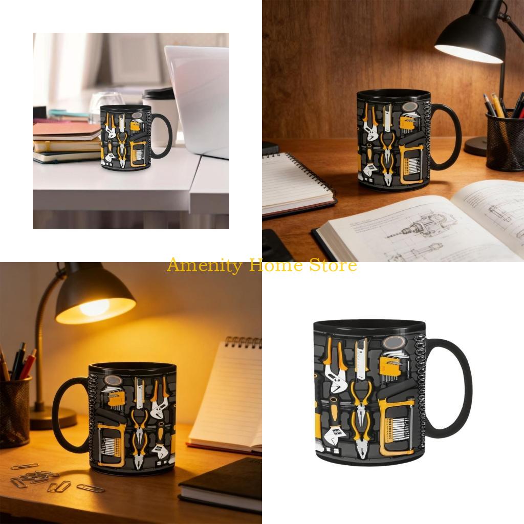 

F26C Thermal Insulated Ceramic Cup with Toolbox Theme Keep Drink Warm Long Time CN