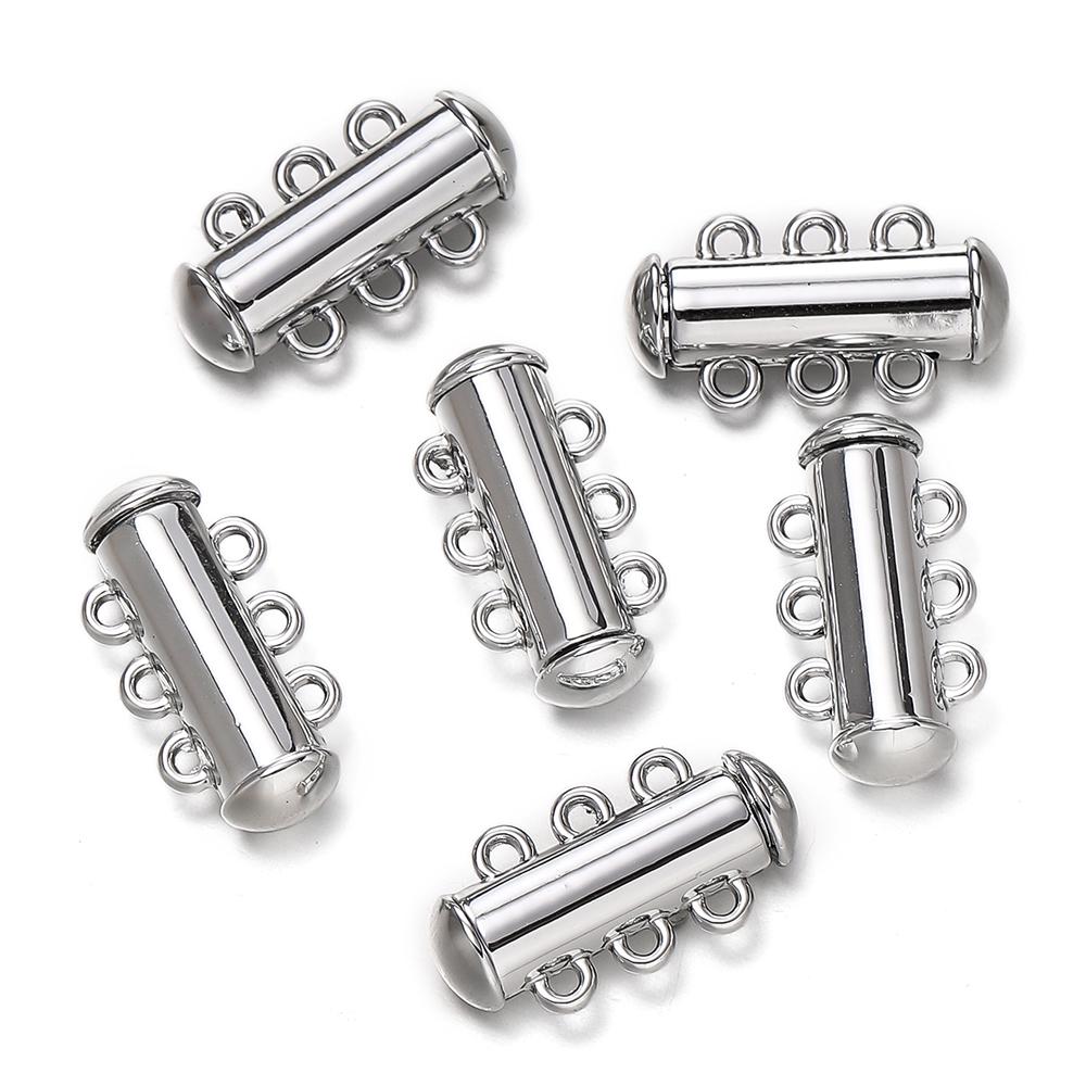 5pcs/lot 2/3/4/5/6 Rows Metal Magnetic Clasps for DIY Connectors Slide Clasps Bracelet Closure Necklace Clasp Jewelry Making