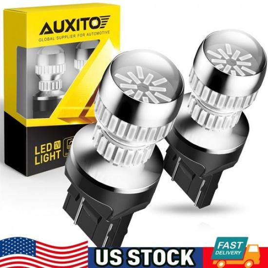 2Pc AUXITO 7443 7440 Red LED Brake Tail Turn Signal Light Bulbs Anti Hyper Flash