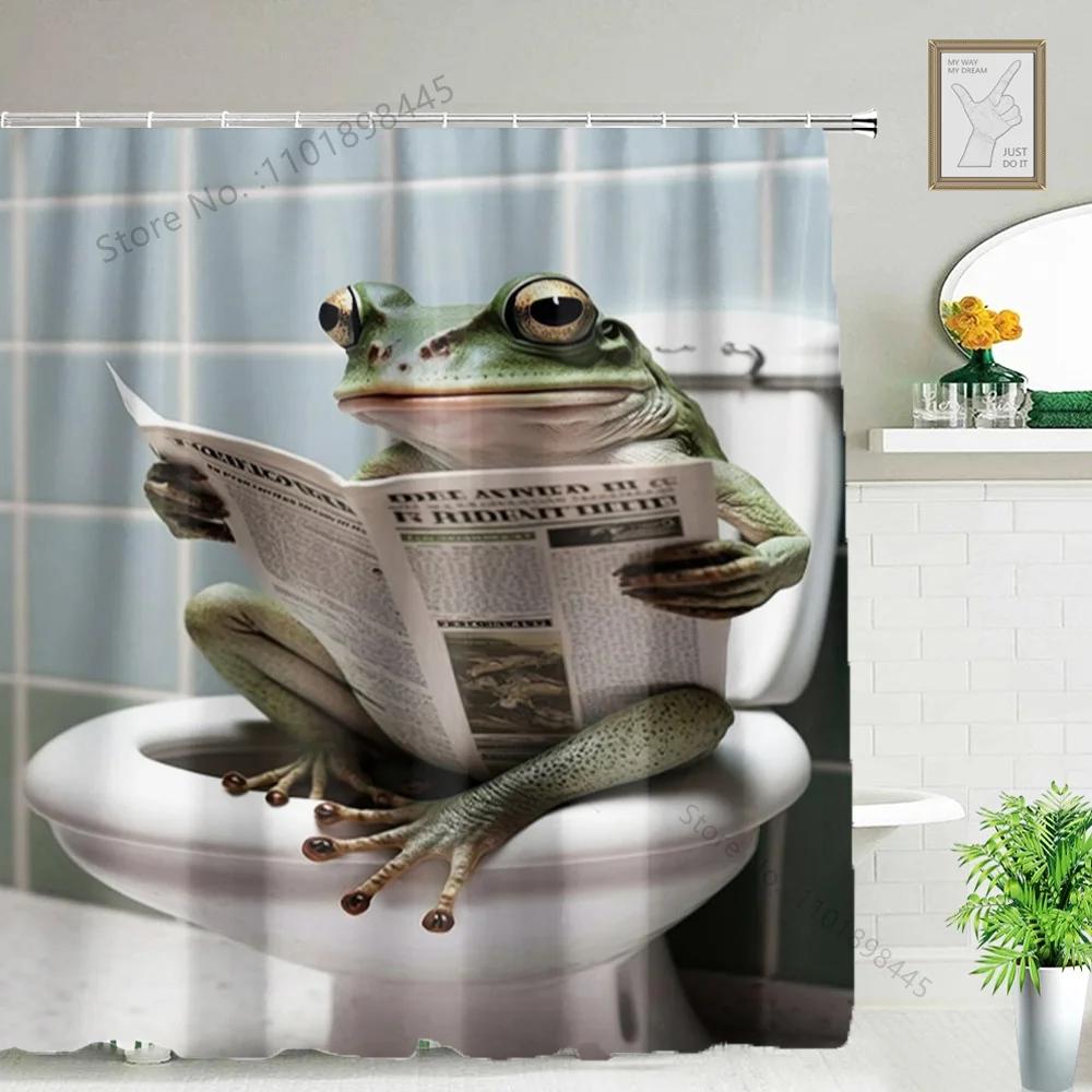 Lustiger Tier Duschvorhang Badewanne Yak Kuh Esel Dschungel Wildtiere Modern Minimalistisch Toilette Lesen Ziege Badezimmer Duschvorha