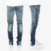 Minimal M14 Stretch Denim Blue Denim Size Blue Men's Zip-Up Pants, 29,