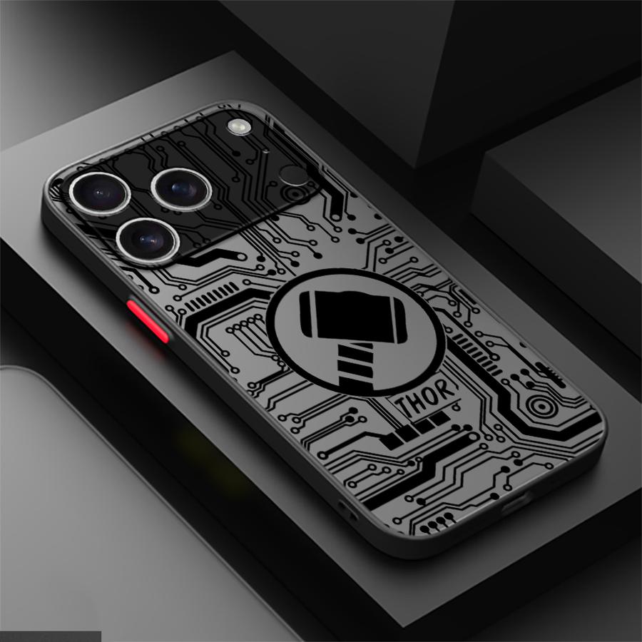 Case for iPhone 17 Pro Max 14 11 12 XS XR Air 13 Mini 16 Plus 17e 15 7 8 SE Back Phone Cover Marvel Cool Hero Logo