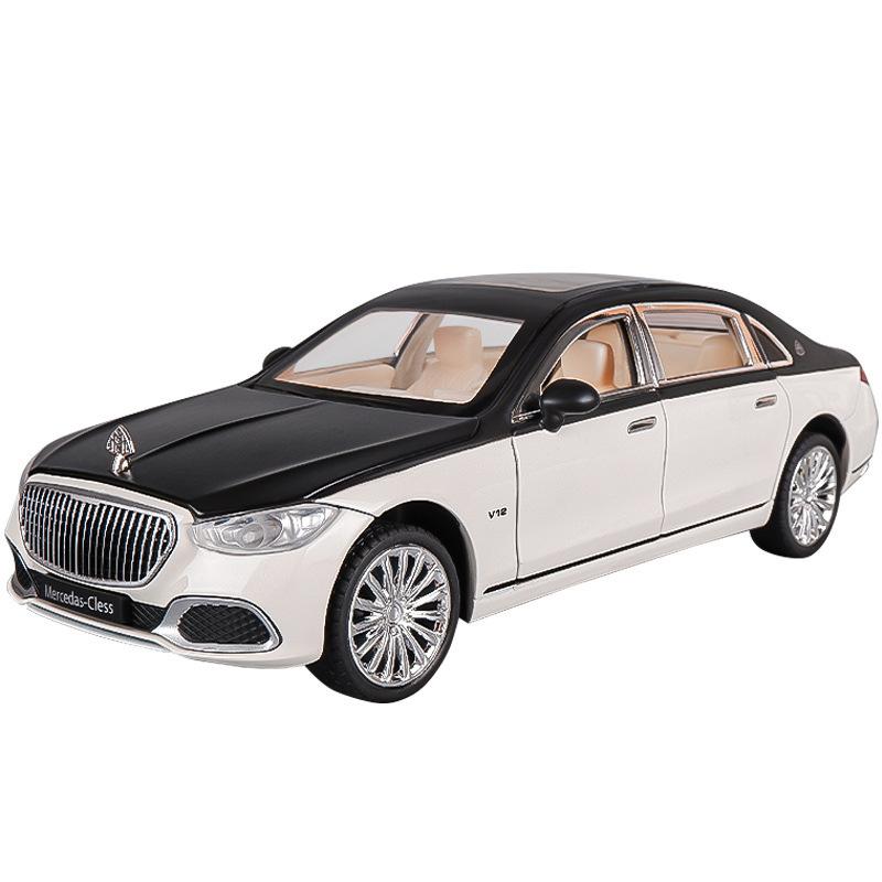 1/24 Benz Maybach S680 Alloy Car Diecast Metal Model Sound & Light Toy Car Central Control Ornaments Collect Kids Toys