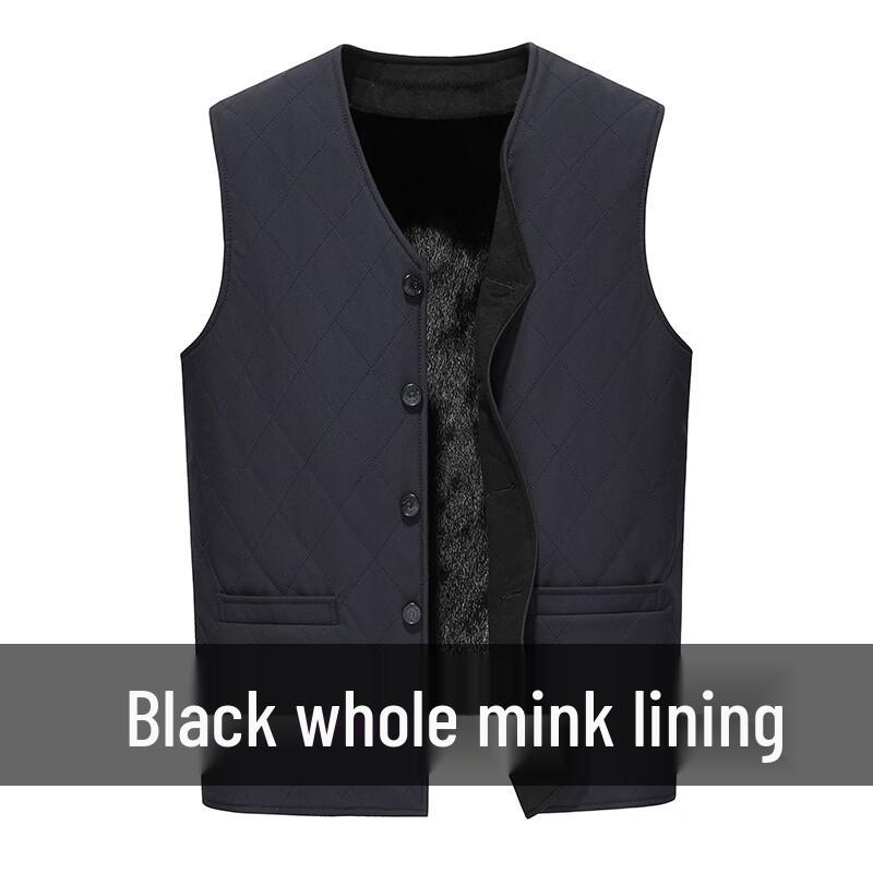 KAISER Men's Premium Mink Fur Lined Vest for Overcoats