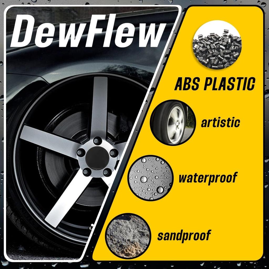 4Pcs Wheel Center Caps for F150 Focus Mustang Wheel Rim Outer 65mm(2.56in) Inner 59mm(2.32in) Black Hub Caps, Replacement 2M5V-1A096