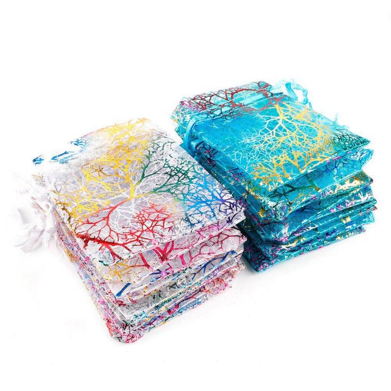 100Pcs Organza Bags Wedding Party Gift Bag Drawstring Jewelry Packaging Bags & Jewelry Pouches