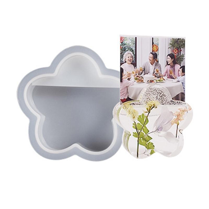 Naamkaarthouder Siliconen Mal Hars Halve Cirkel Bloemen Wolken Regenboog Zeshoek Hartvormige Mallen Doe-het-zelf Ornament