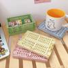 Pastel Plastic Folding Baskets Cute Colorful Organizing Crates for Desktop Drawer Shelf Storage Boxes