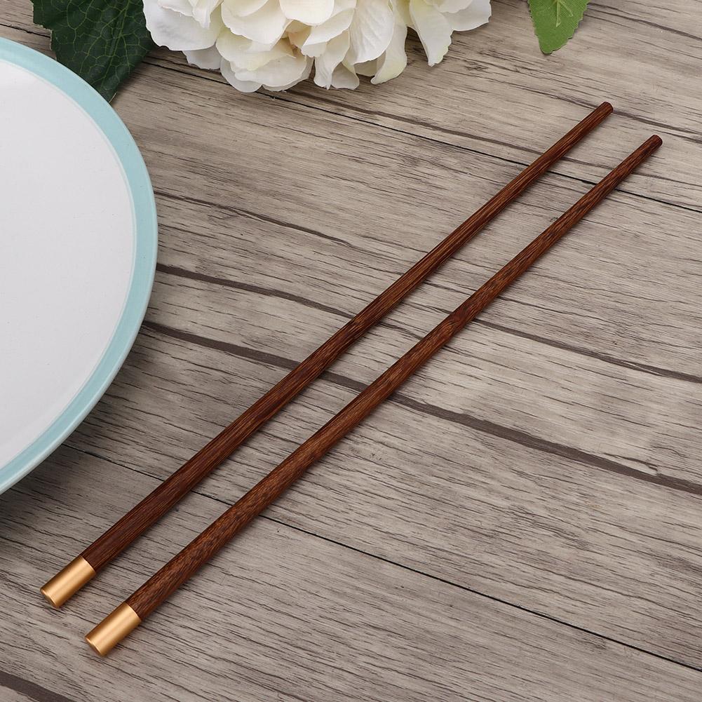 Household Handcraft Reusable Chopsticks Set Top Grade Gift Chopsticks Kitchen Tools(5 Pair Wenge