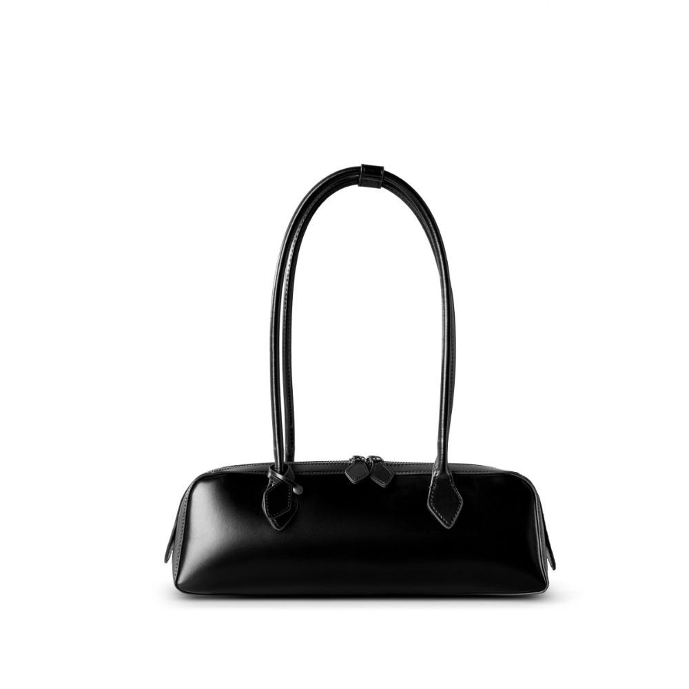 

Нішевий дизайн Сумка під пахву Велика місткість Універсальна Довга сумка-багет Жіноча сумка для поїздок на роботу Шкіряна сумка чорний