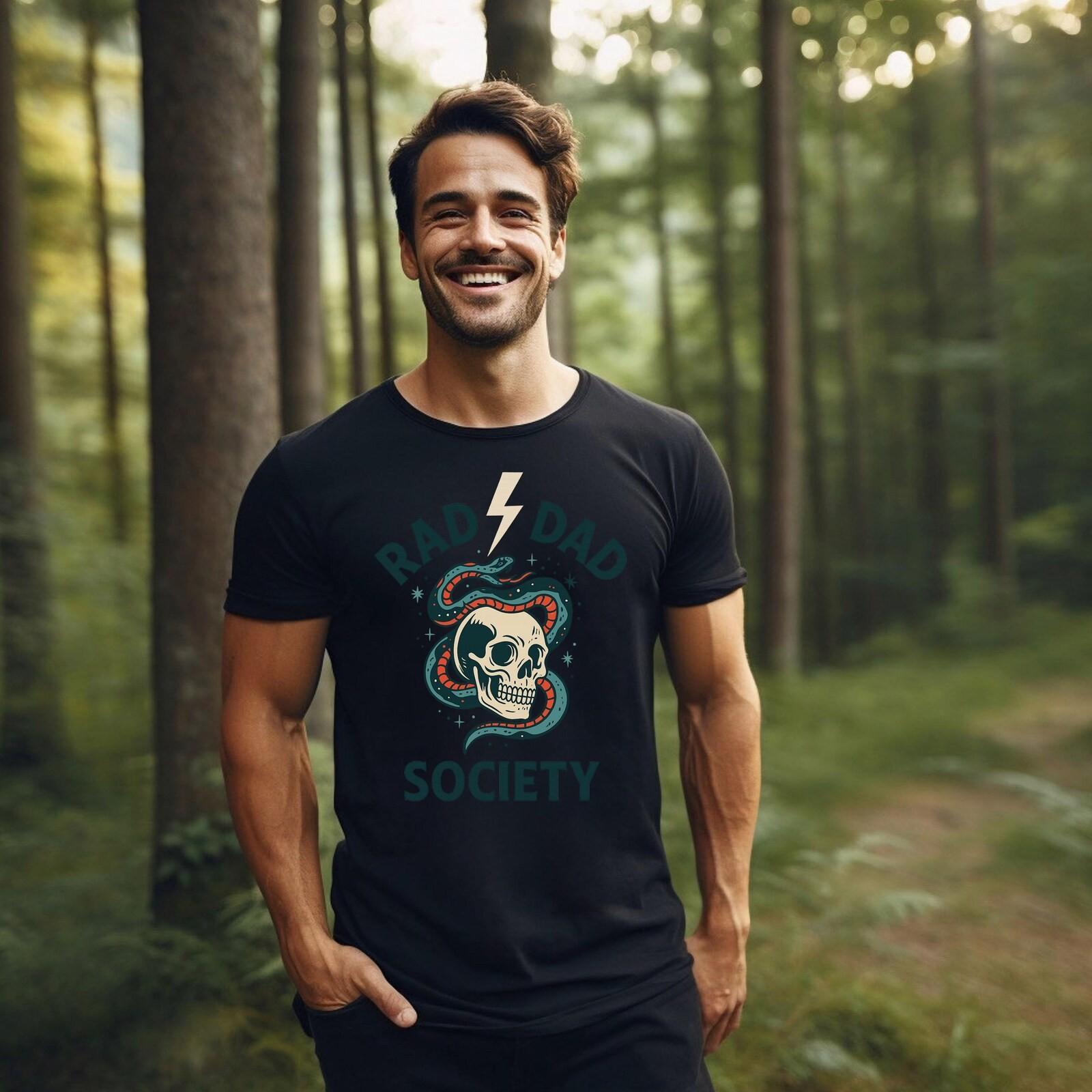 #32 Rad Dad Society T-Shirt,Cool Dad Club,Dad Life Tee, Dad of Girls,Dad of Boys L