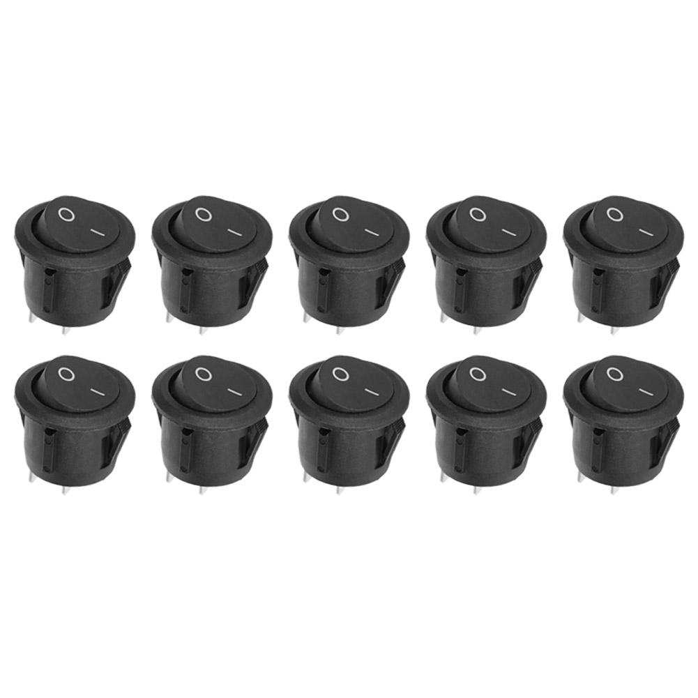 10pcs KCD1 Rocker Switches 2Pin Round Boat OnOff for Household Appliances