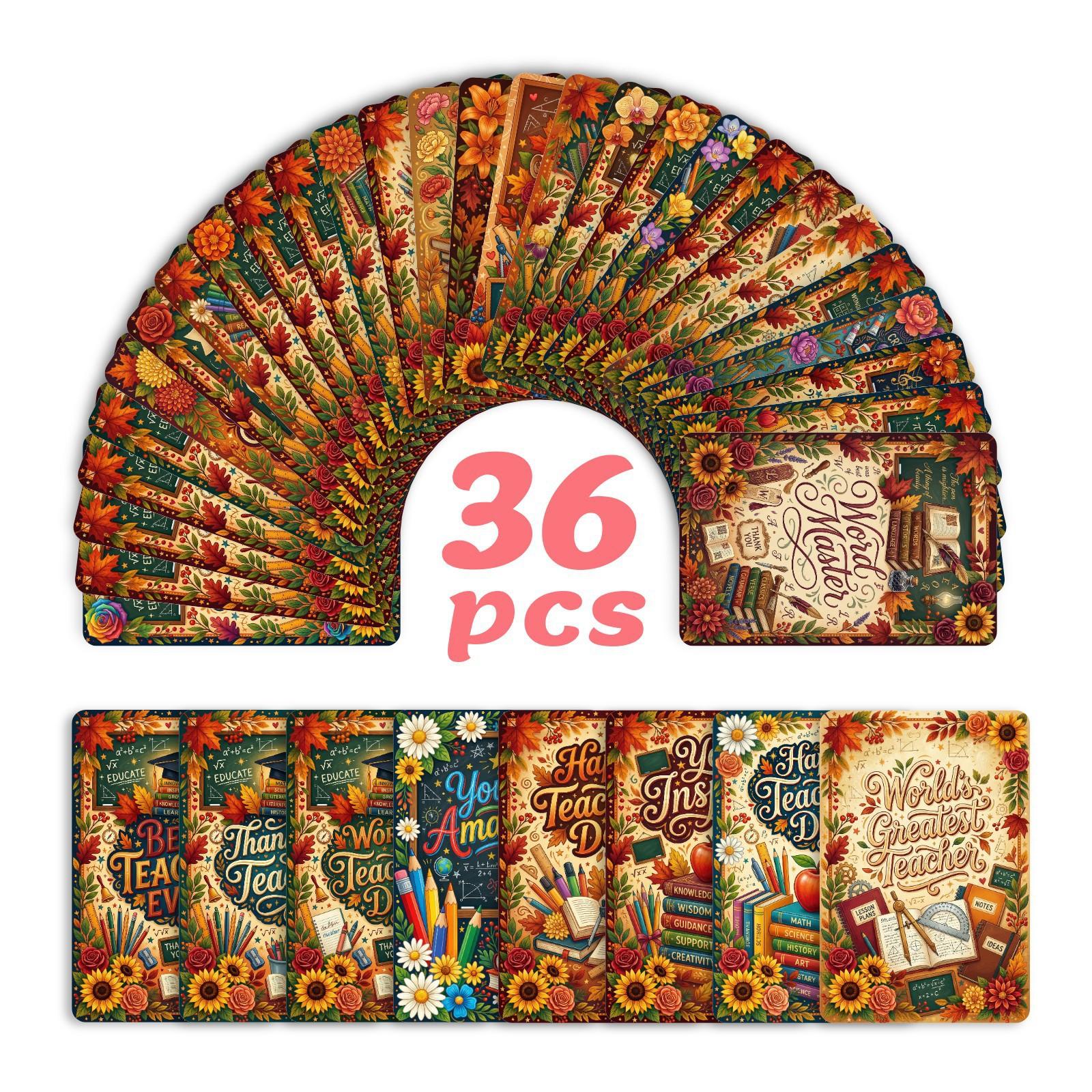 

36 Retro Sunflower Teacher Thank You Cards Teachers Day Blessing Cards Graduation Teacher Gift Decorative Greeting Card RXHB0475