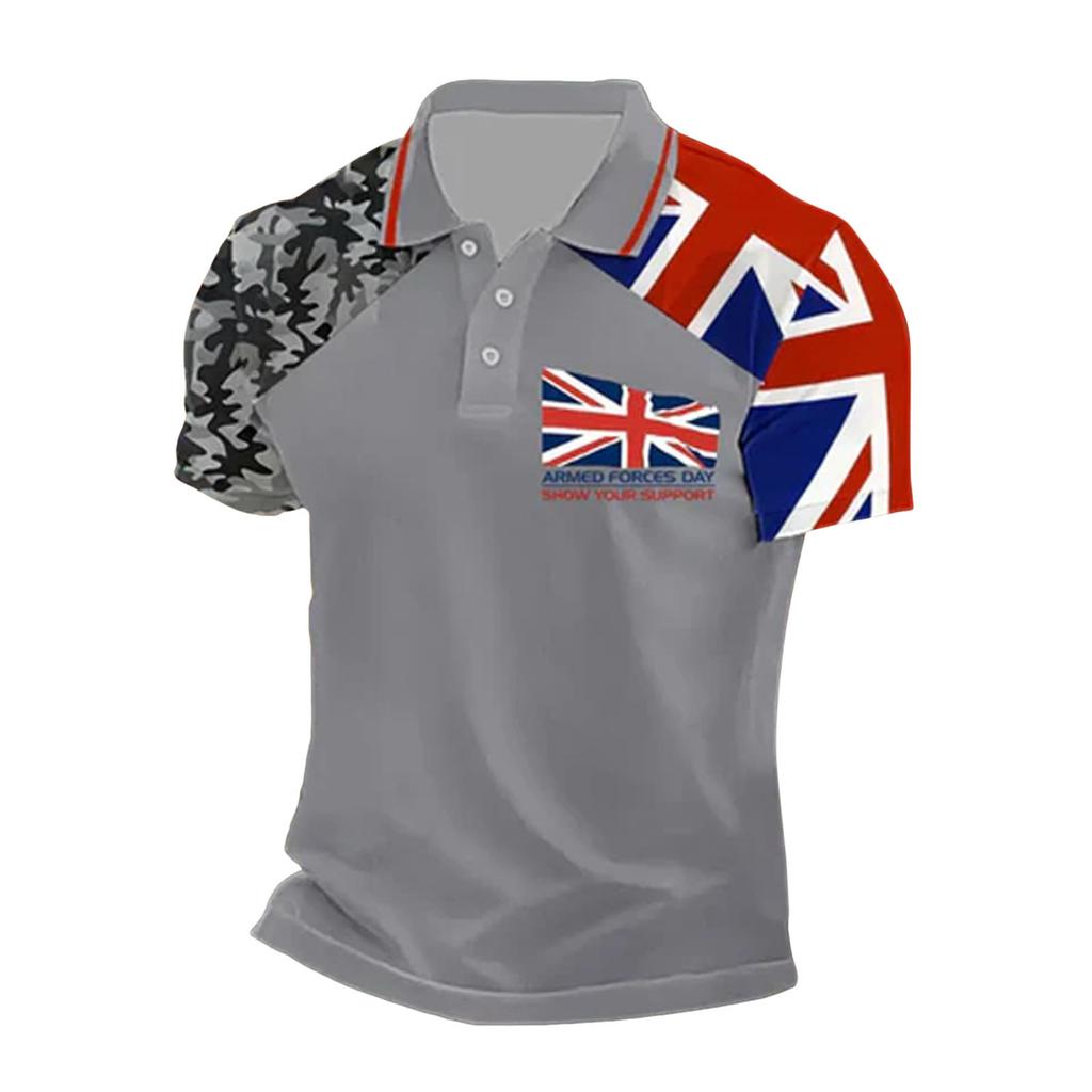 Summer 3D printed men's POLO shirt 2025 European and American foreign trade new models, short-sleeved POLO hot-selling