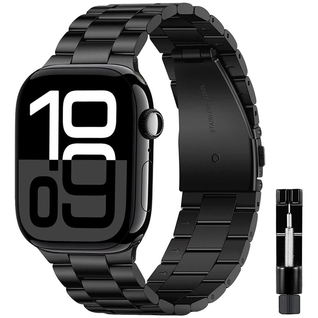 Stainless Steel Replaceable Strap Wristband For Apple Watch Band S10 46mm 42mm 38/40/41/44/45/49mm For Apple Watch Ultra 9 8 7 6 5 4 3 2 1 SE Band