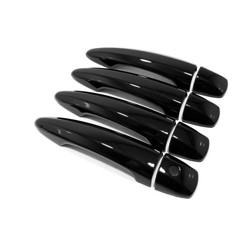 For Nissan Qashqai J12   ABS black Carbon Fiber Chrome Car Door Handle Cover Stickers Styling Accessories
