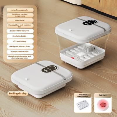 Collapsible Foot Spa with Heat Bubble Red Light Timer Function Temperature