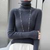 Women’s High Neck Wool Sweater 2025: Slim Fit, Pure Color, Fashionable Base Layer Knit.