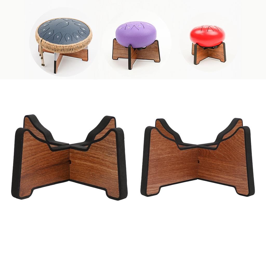 Ethereal Drum Stand Silicone Sound Insulation Layer Detachable Wooden Display Rack Handpan Tongue Dr