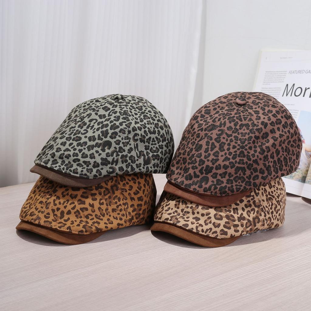 New Leopard Flower Cotton Caps For Men Hats Winter Berets British Western Style Beret Summer Hat For Women Vintage Painter'S Hat