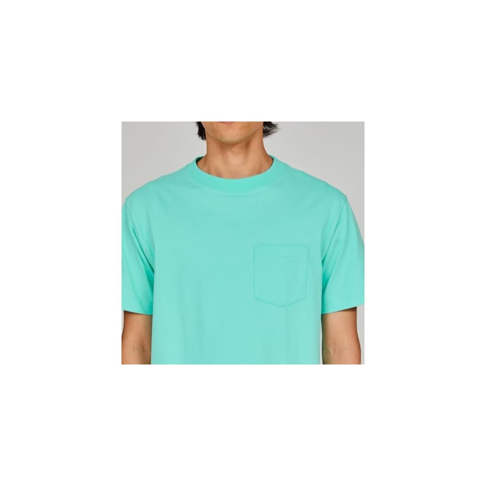 Short-sleeved T-shirt, crew neck, 100% cotton, COTTON USA, short-sleeved pocket T-shirt, basic,