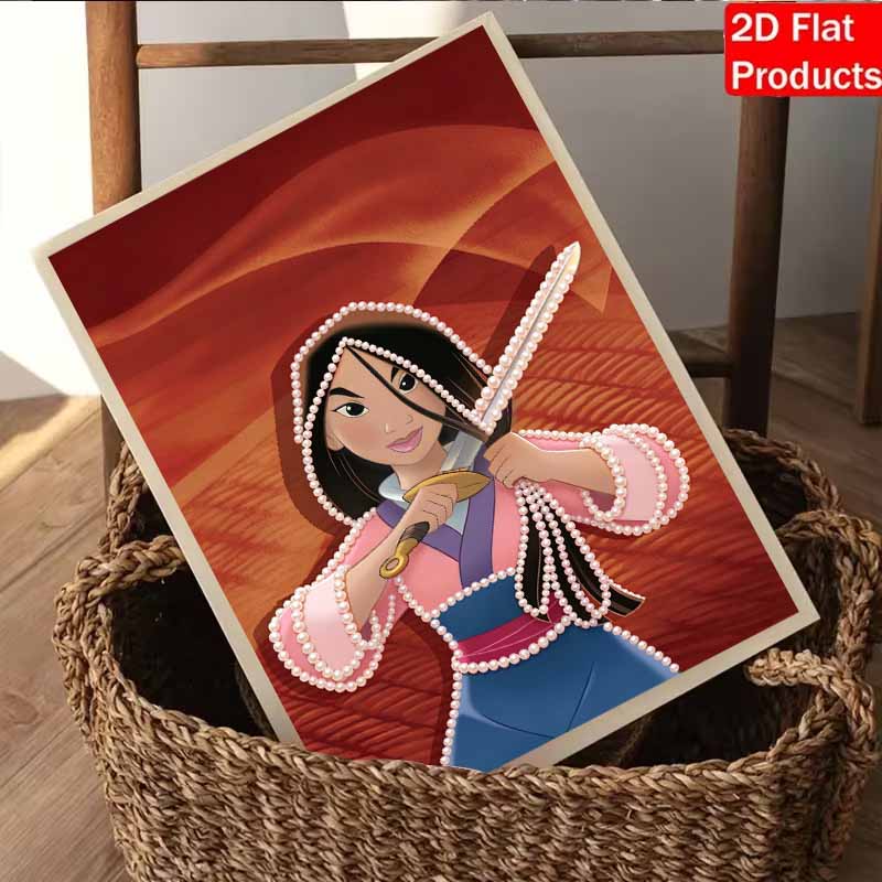 Disney Arte di perle: Kit Pittura con Perle a Tema Mulan Set Artistico Fai-da-te con Diamanti di Perle Adatto per Principianti e Adulti, Ideale per Decorazione Murale Domestica e Regali