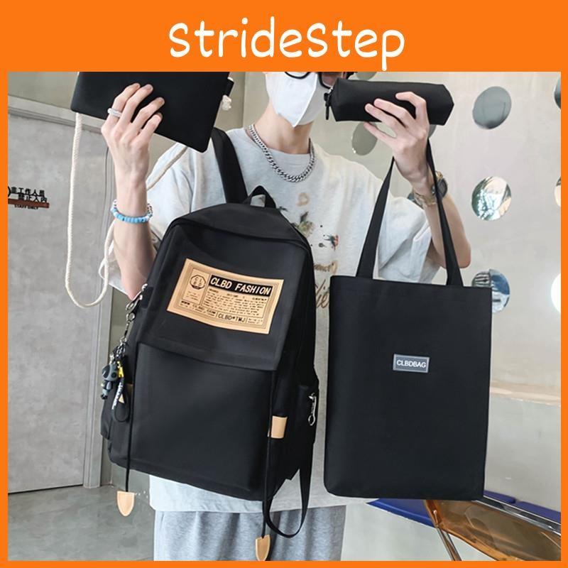 Backpack Pattern Letter Stylish Street Style Men Nylon High Schoolbag Capacity