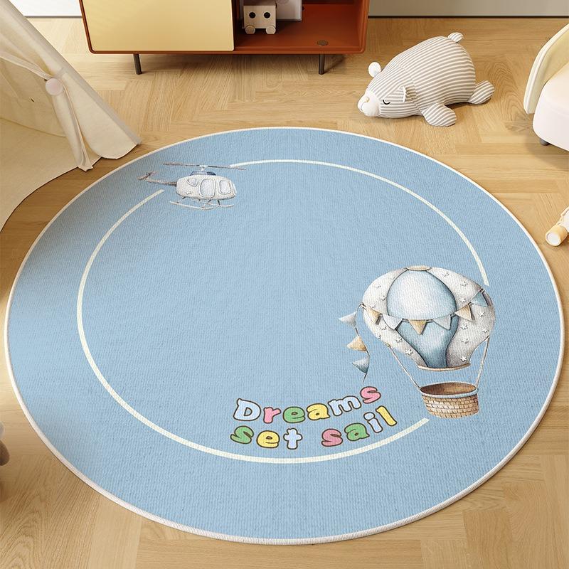 

Circus Tent Animal Carpet with Lion Dog Bear Rabbit Bird Performers Playful Round Rug for Kids Room Nursery Decor Soft Floor Mat 60cmx60cm