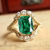 New Gorgeous Gold Green Cubic Zirconia Ring For Women'S Latest Design Wedding  Accessories Gift Party Fashion Jewelry