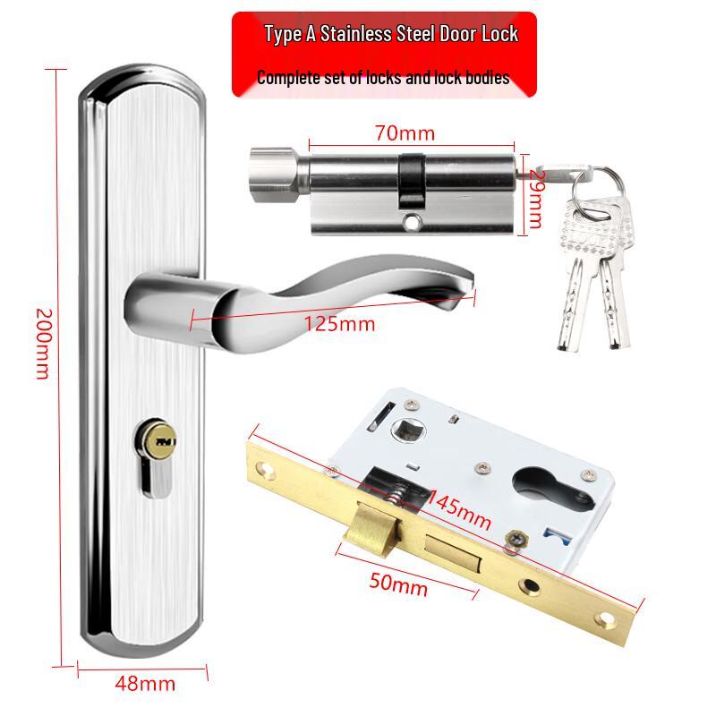 Adjustable Panel Stainless Steel Interior Door Lock