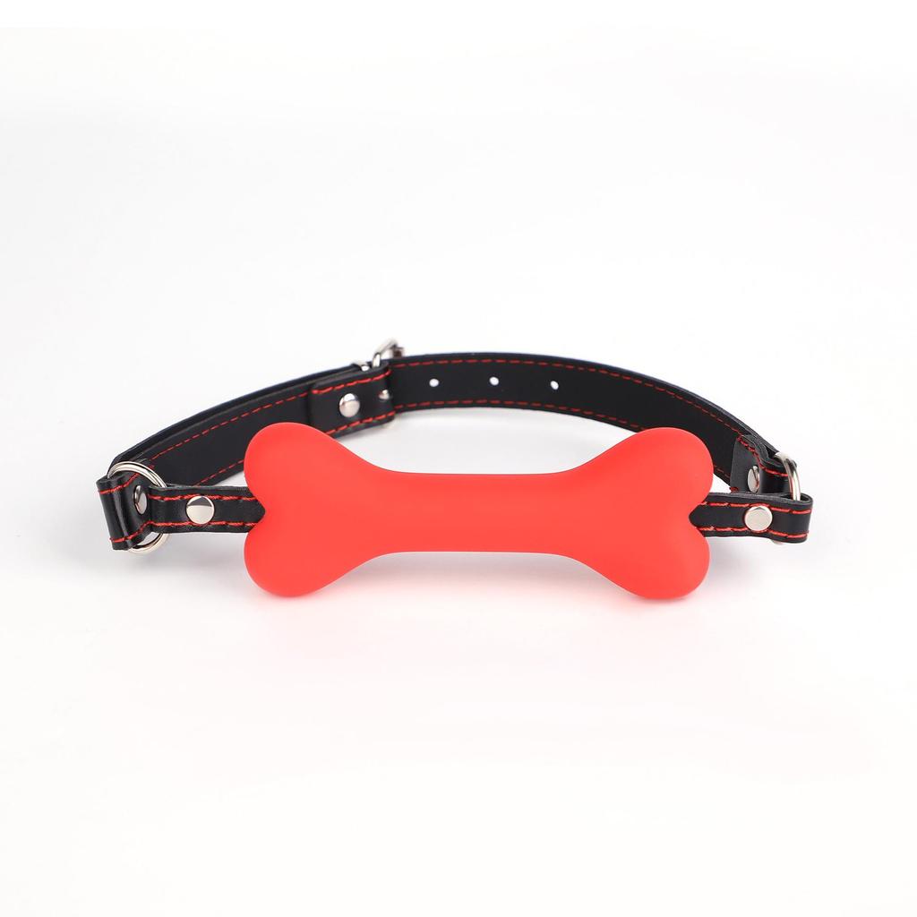 Silicone Dog Bone Ball Gag - Adult Female Training Toy