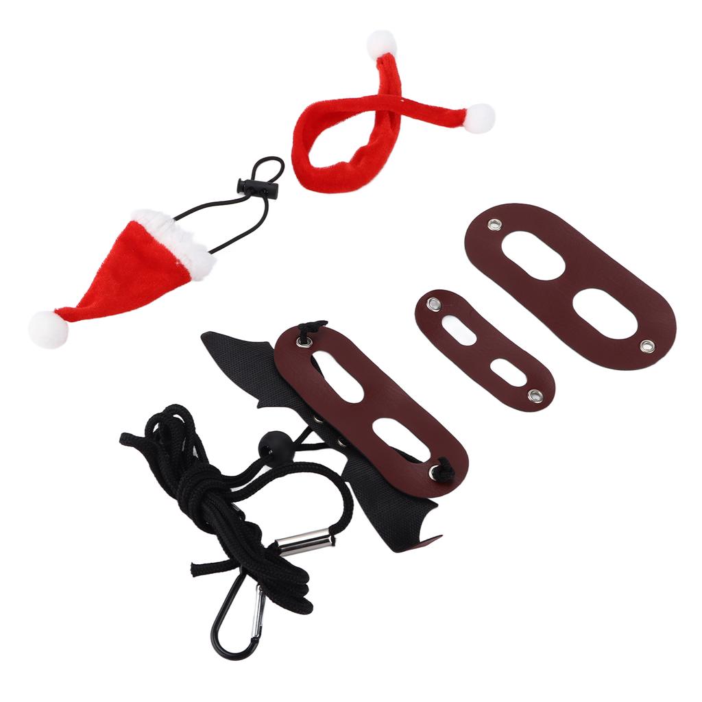 Santa Hat Scarf Lizard Leash Harness Set Adjustable Soft Bearded Dragon Harness Leash for Reptile