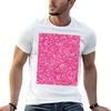 Pink Glittering Sparking Sequins Pattern Illustration Tshirt Summer Casual Loose Tshirt