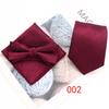Business Dress, Tie Pocket Towel Bow Tie Three-Piece Set, Men'S Suit Striped Chest Towel Tie Three-Piece Bow Tie Set