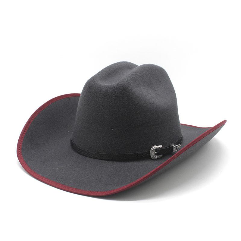 

Мужская рыцарская шляпа Фетровая шляпа Маони с горбом Регулируемая ковбойская шляпа в стиле вестерн M（56-58cm） серый