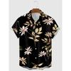 Camicia da uomo hawaiana a maniche corte con stampa, top alla moda con colletto, albero di cocco da spiaggia, nuova per il 2026 per uomo, abbigliamento floreale