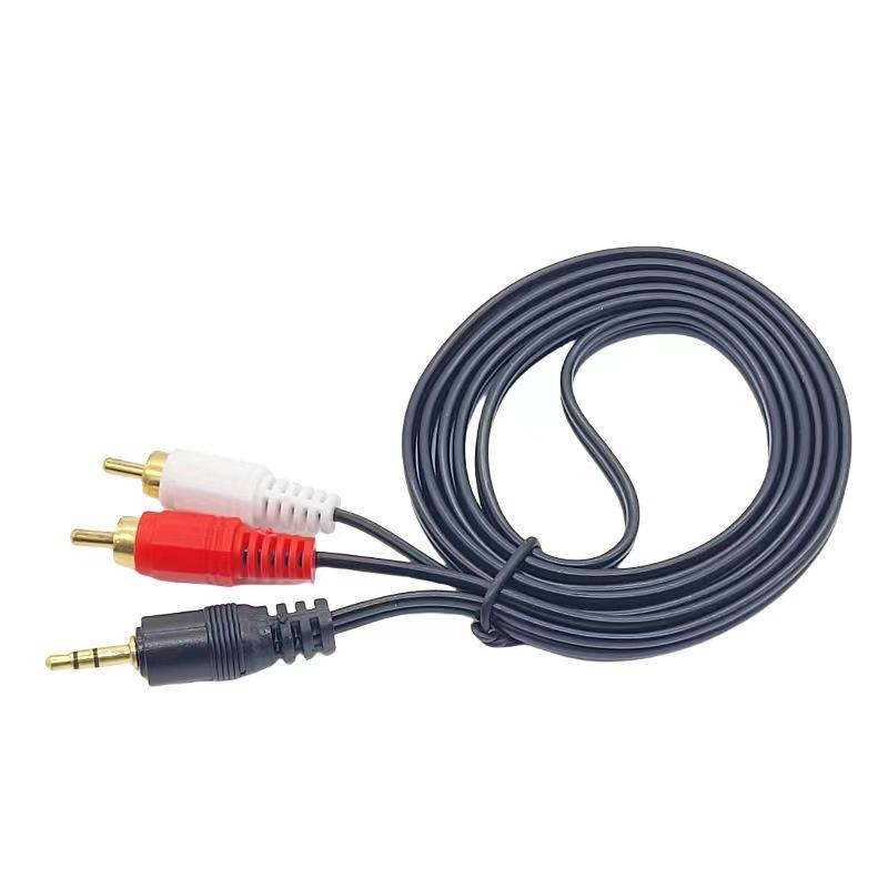 3.5mm to Dual RCA Audio Cable: Connects Computer Speakers with 2RCA Outputs