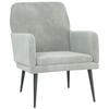 351404 vidaXL Fauteuil Gris clair 62x79x79 cm Velours