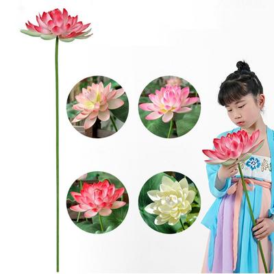DIY Decoration Landscape Artificial Flower Long Stem Lotus Leaf  Garden Supplies