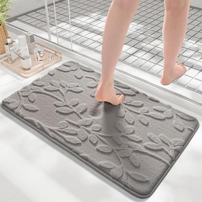 Leaf Sponge Bathroom Cashmere Thickening Mat Bath Non-slip Carpets In Wash Basin Bathtub  Floor Rug Shower Room Doormat Memory Foam 3D Pad