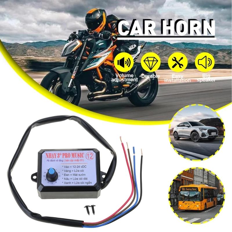 12 Sound Car Horn Controller Electric Horn Speaker 12V 24V Car Truck Air Horn Controller Automobile Speaker Horn