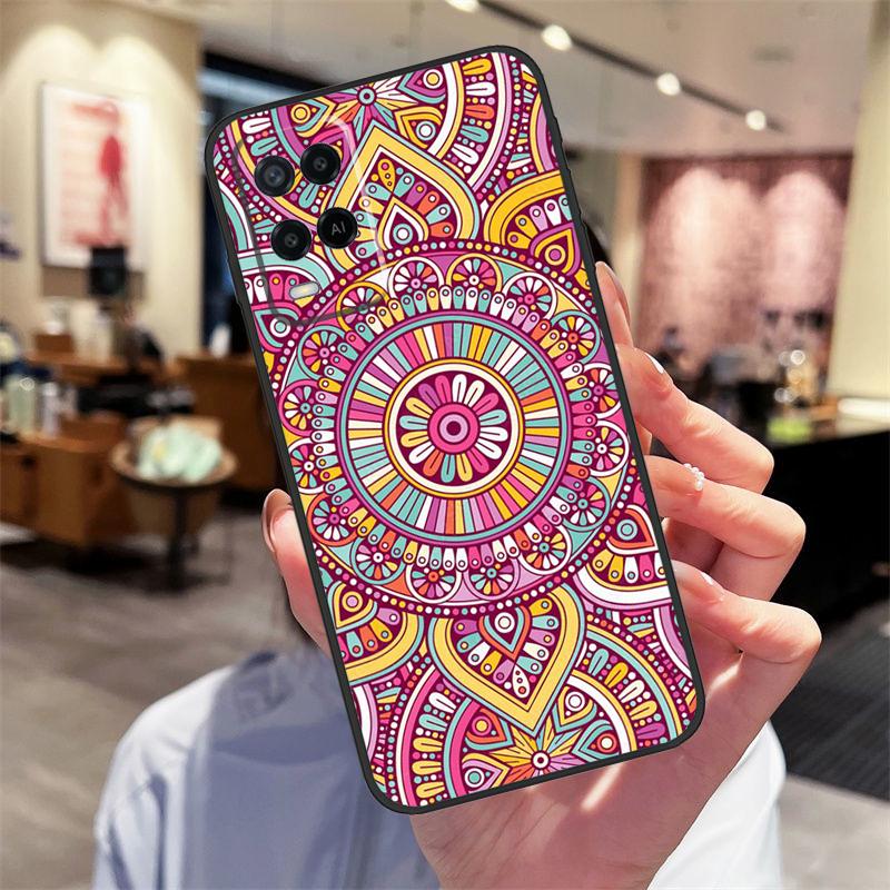 Indian Pattern Mandala Case For Oppo A94 A74 A54 A18 A38 A58 A78 A98 A40 A60 A80 A16 A76 A96 A15 A17 A77 A57S Cover