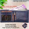 Denial Navy Printed RFID Blocking Leather Wallet for Men