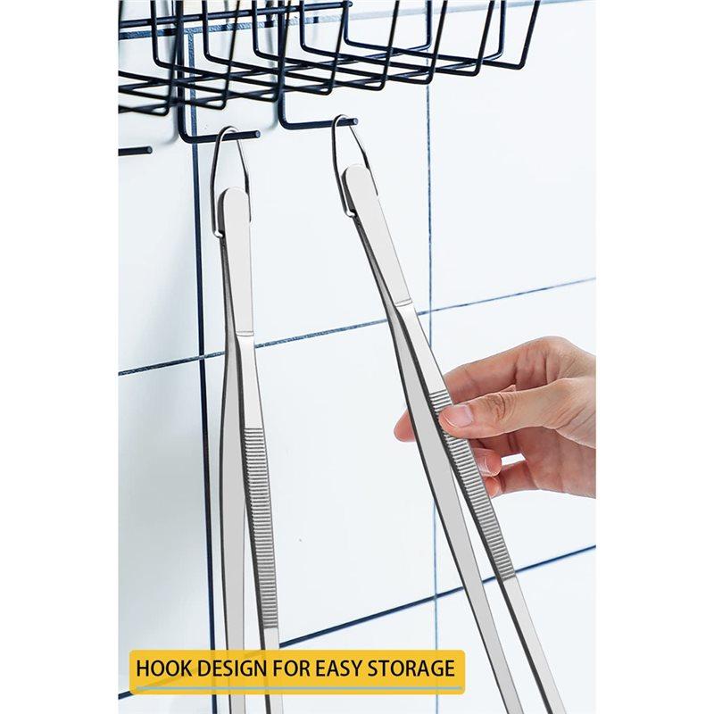 Premium-12Inch Kitchen Fine Tweezer Tongs Extra-Long Stainless Steel Cooking Tweezers For Kitchen Food Cooking Sea Food And BBQ