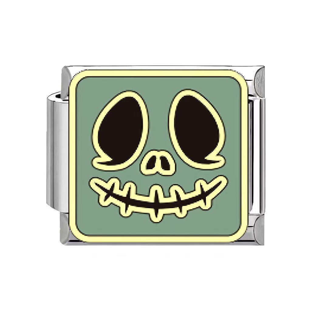 Unisex Gothic Modular Halloween Bracelet - Italian Spliced Titanium Steel Design